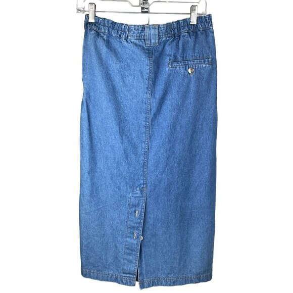 Truly Yours womens midi straight denim skirt with kick pleat size 4 pockets W28 - Picture 1 of 7